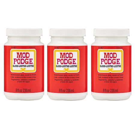 Mod Podge Decoupage Glue, Gloss, 8oz., 3PK CS11201