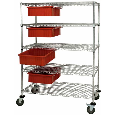 Quantum Storage Systems WIRE RACK CART W/4 RED DIVIDABLE GRIDS WRC5-63-2460-93060RD