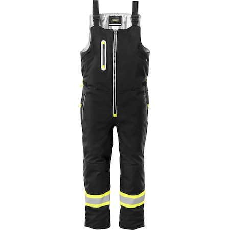 Ironwear Heavy Duty Freezer High Bib Overalls with Reflective Tape, Black, Medium 6955-B-MD
