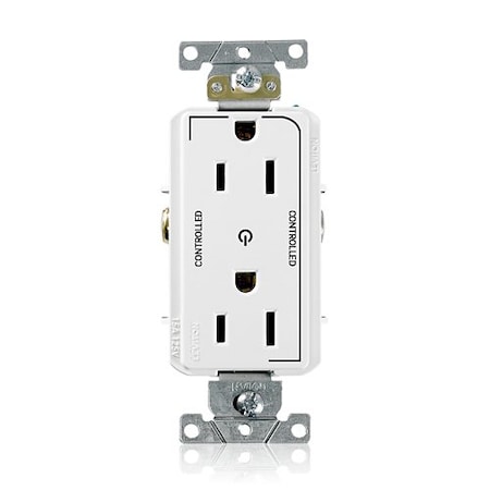 Leviton DPl Dup Rec 15A 125V 2MCtrl Self-Gr Wht 16252-2PW