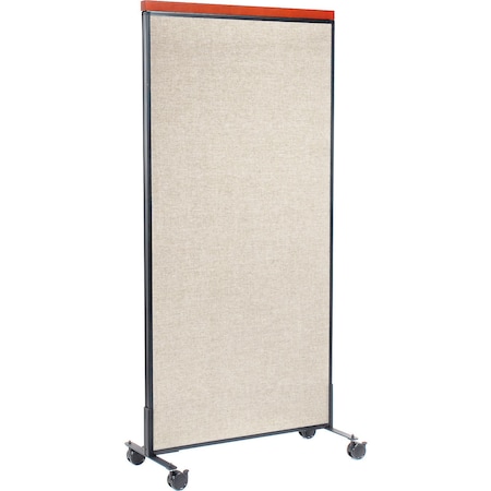 Global Industrial Interion Mobile Deluxe Office Partition Panel, 36-1/4"W x 100-1/2"H, Tan 695792MTN