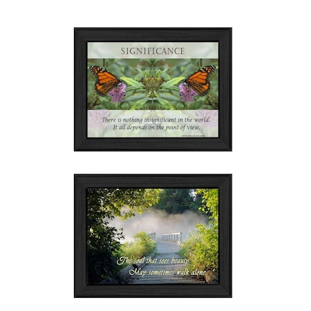 Homeroots Set Of Two Beauty 1 Black Framed Print Wall Art, 2PK 405750