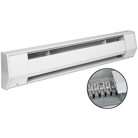 King Electric K BASEBOARD HEATER 27 in 277/240V 500/375W BRIGHT WHITE 2K2403-BW