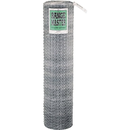 Rangemaster 5929 Poultry Net, 150 ft L, 60 in W, 20 Gauge, Hexagonal Mesh, 1 in Mesh, Steel 6429