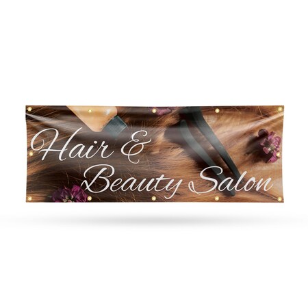 Signmission Hair & Beauty Salon, 48 Inch x 120 Inch, Vinyl Banner B-120-30688