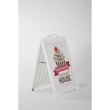 M&T Displays 24W x 36H SignPro Sidewalk Sign, White Without Lens UPSP210024x2000