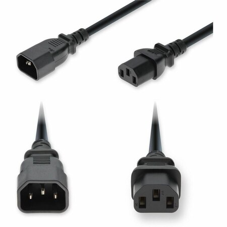 Add-On 6FT C14 MALE TO C13 FEMALE STANDARD COMMERCIAL TEMP 18 AWG 250V AT 10A PVC SJT ( ADD-C142C13C18G6FBK