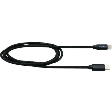 Visiontek USB C to Lightning 1 meter charge & sync cable with sturdy braided cabling. 901267