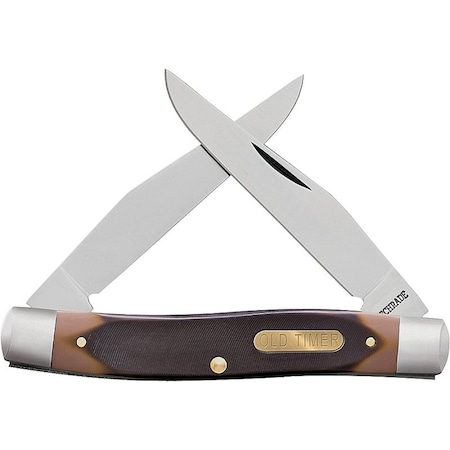 Old Timer 77OT Folding Pocket Knife, Duel Clip Point with Nail Pull Blade, 6.9 in OAL, 3 in L Blade 1187276