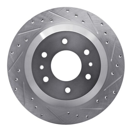 Dynamic Friction Co DFC Brake Rotor - Drilled and Slotted - Silver 631-48045R