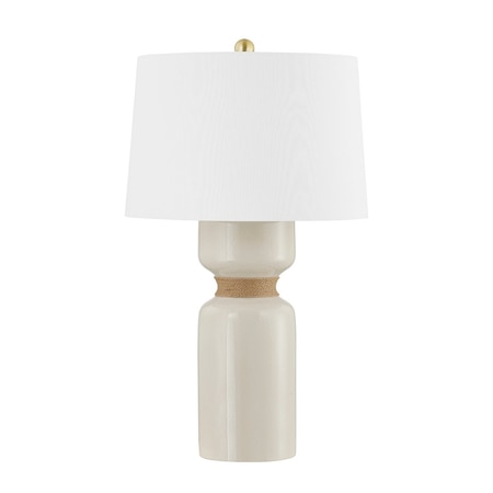 Hudson Valley Lighting Becki Owens X Mindy 1 Light Table Lamp 16.75 In. Aged Brass/Ceramic Ivory BKO1101-AGB/CIC