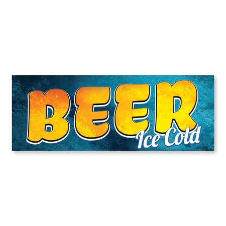 Signmission Beer Ice Cold, 12 Inch, Decal D-12-30349