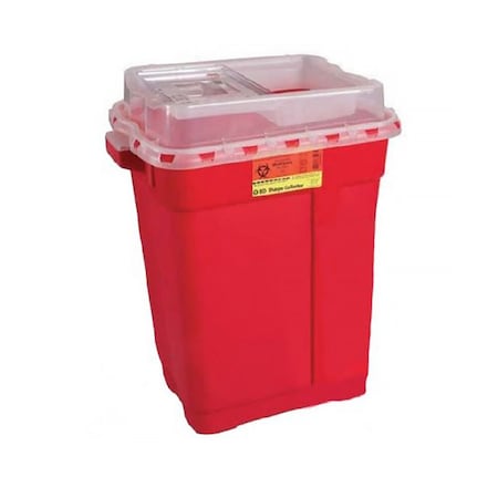Bd Sharps Collector, Clear Slide Top, Gasketed, X-Large, 19 gals Capacity, Red, 5PK 305666