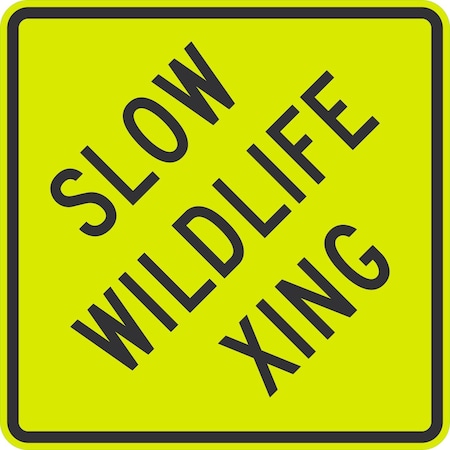 Lyle Slow Wildlife Xing, 24x24, Diamond Grade, Yellow Green G-12536-DG_24x24