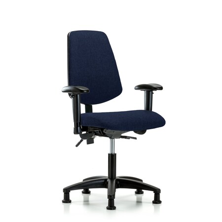 Blue Ridge Ergonomics Desk Chair Fab Desk Chair, Med, Bk, Tilt AA Glds, Navy, Adjustable Arms, 19" to 24" Height, Fabric BR-FDHCH-MB-RG-T1-A1-RG-F45