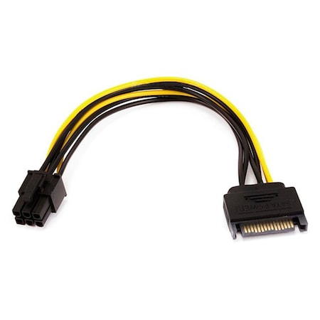 Monoprice 8" SATA 15 pin to 6 pin PCI Express Card Power Cable 8494