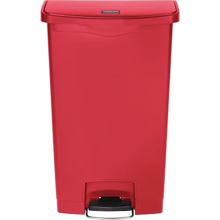 Rubbermaid Commercial Rubbermaid Slim Jim 1883568 Plastic Step On Container, Front Step 18 Gallon - Red 1883568