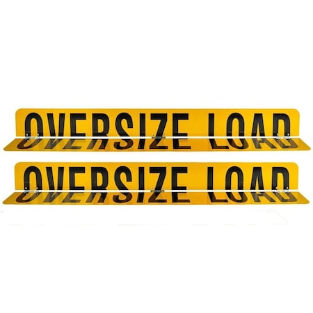 Mytee Products 12in x 60in Double Sided - Hinged Aluminum Oversized Load Sign -, 2PK AL-OVERSIZE6012-DSx2