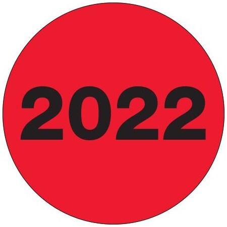 Bsc Preferred 2'' Circle - ''2022'' Fluorescent Red Year Labels DL6833