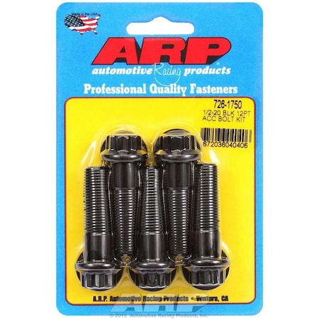 Arp 726-1750 0.5 in.-20 x 1.75 in. 12 Point Bolt Kit - Black Oxide, 5PK ARP726-1750