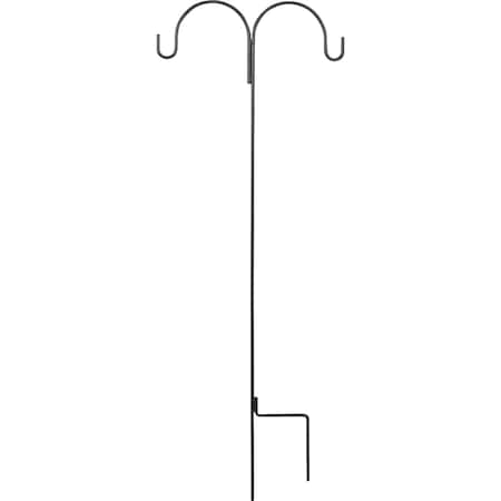 Best Garden 64'' Black Wrought Iron Double Shepherd Hook 64DB12B