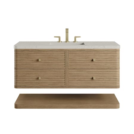 James Martin Vanities Allamari 48" Single Vanity, Dune Mist w/ 3 CM Siberian Silestone Top w/FreePower Wireless Charger D640-V48-DMS-FSFR