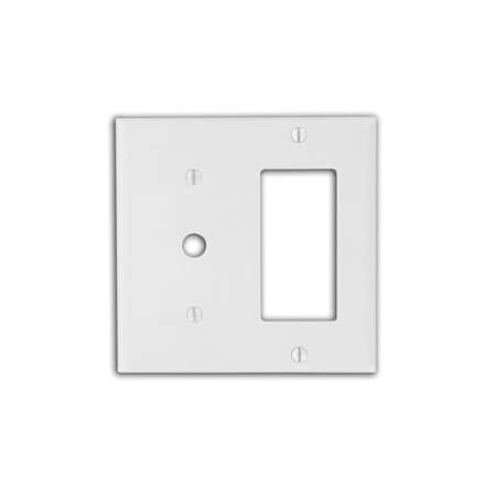 Leviton Combination Wallplate, Standard Size, Gang 2, White 80479-W