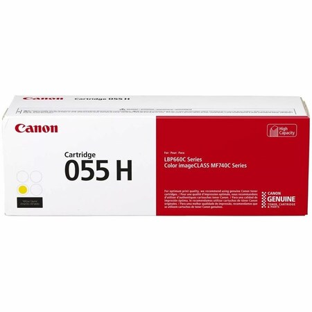 Canon CRG-055 Y H High Yield Yellow Toner Cartridge, 5900 Yield 3017C001AA