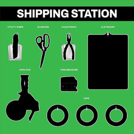 Visual Workplace Shipping Supplies Shadow Board 30-1910-3030-S11403