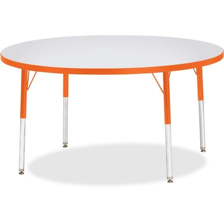 Jonti-Craft Berries Round Activity Table, 48 in. Diameter, A-height, Freckled Gray/Orange/Gray 6433JCA114