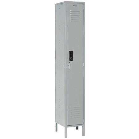 Global Industrial 1-Tier 1 Door Digital Locker, 12"Wx18"Dx78"H, Gray, Unassembled 413192