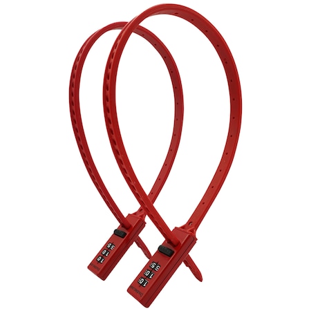 Doublelock BADGER, Strap Lock 2-pk. Flexible Combination Zip Style Locks 19 in Usable Strap, 2PK 220-500A