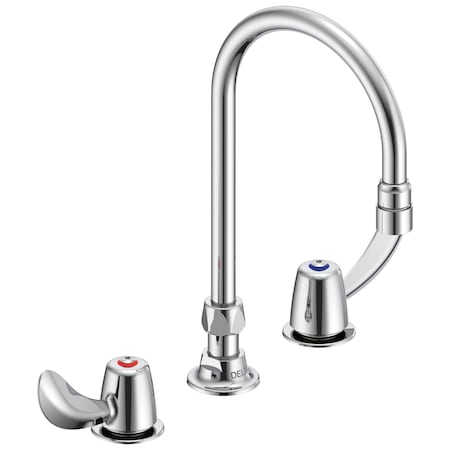 Delta Commercial 27C1 / 27C2 Two Handle 8 In Below Deck-Mount Faucet In Chrome 27C2942-LS