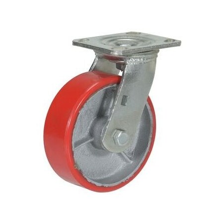 Vestil Polyurethane Swivel Caster 6 In. Diameter x 2 In. Width 772 Lb. Capacity Red CST-PU-6X2-S