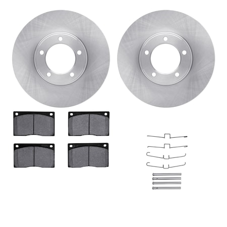 Dynamic Friction Co DFC Rotors with EURO 5000 Ceramic Brake Pads includes Hardware 6612-20007