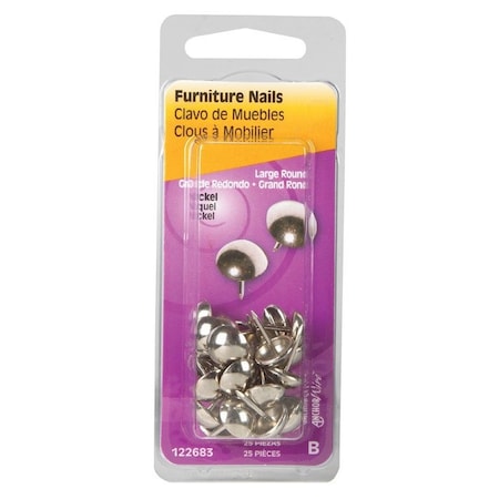 Hillman Large Brass-Plated Brass Furniture Nails, 25PK 122683