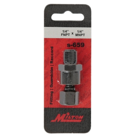 Milton Full Swivel 1/4'' MPT x 1/4'' FPT Steel Black Oxide Plug S-659