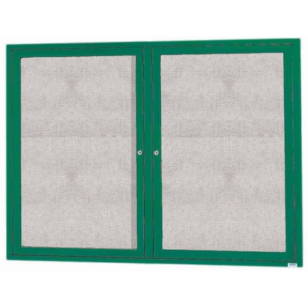 Aarco Outdoor Enclosed Bulletin Board w/ Al Frame, Powder Coated Green, 36''Hx48''W ODCC3648RG