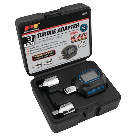 Performance Tool Digital Torque Adapter, 1/2 in. Drive, 30-150 ft/lb M206