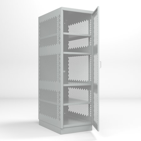 Pucel Heavy Duty Storage Locker, One Door, Perforated, 24 in W x 74 in H x 36 in D, Putty DLCU-2436-1-AS-PERF-B