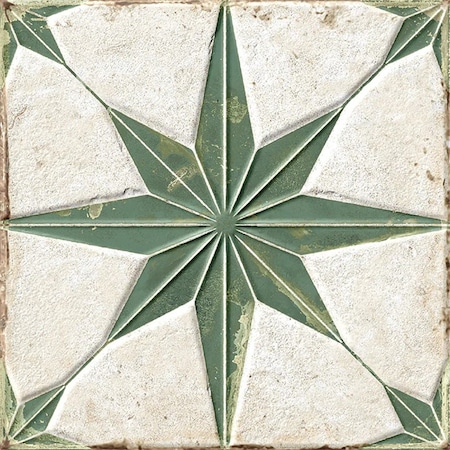 Apollo Tile Palmera 9x9 Green White Porcelain Star Square Wall and Floor Tile (6.96 sq ft/case), 13PK APLCAT88STRSAG