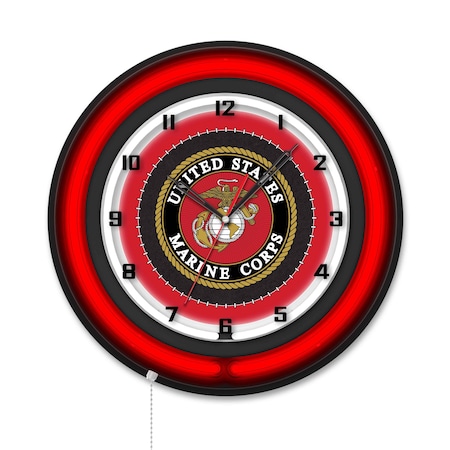 Holland Bar Stool United States Marine Corps 19 Double Neon Wall Clock Clk19BK