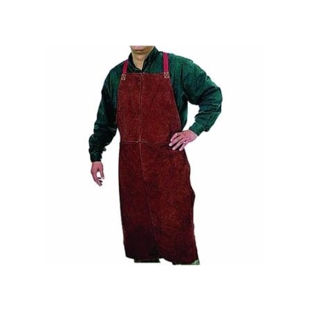 Best Welds Premium Side Split Cowhide Leather Bib Apron, 24 in W, 42 in L, Lava Brown 902-500