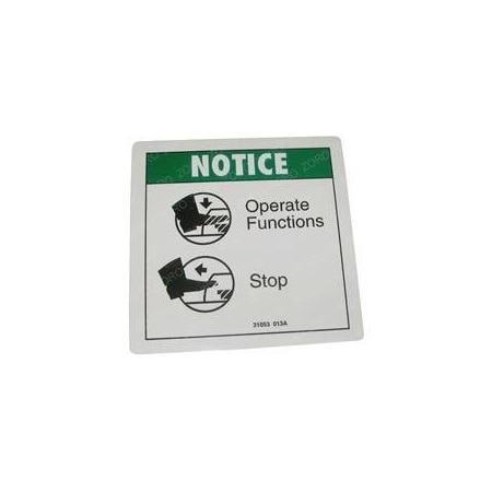 Genie REPLACEMENT DECAL, NOTICE FOOT SWITCH 31053