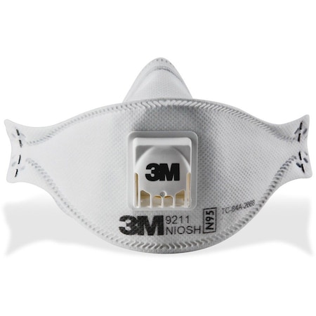 3M Disposable Respirator, N95, Non-Flat-Fold, Dual, Adjustable, Metal Nose Clip, M 9211+
