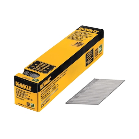 DeWALT DeWalt Pneumatic Finishing: 2-1/2" - 34 ° Collation Angle, Steel, Smooth Shank, Round Head, Chisel Point | Part #DCA15250G-2