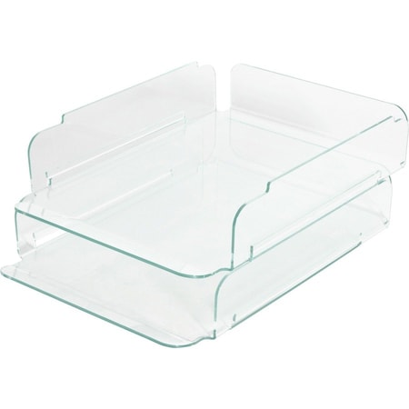 Lorell Acrylic Stacking Letter Trays, Green, 2/Pack 80655