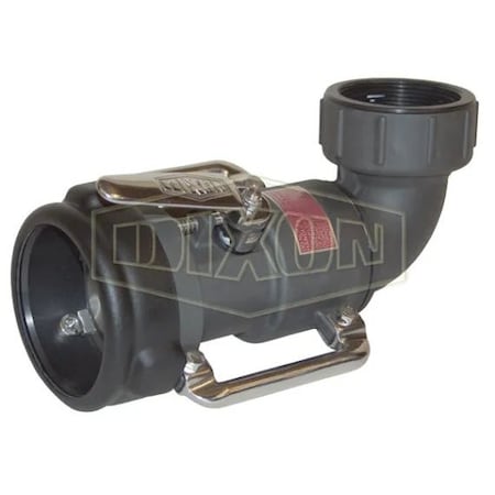 Dixon Bayonet Dry Disconnect Coupling, 3 in Nominal, 90Deg Swivel Coupler x FNPT End Style, Alum, Domest BS61-300