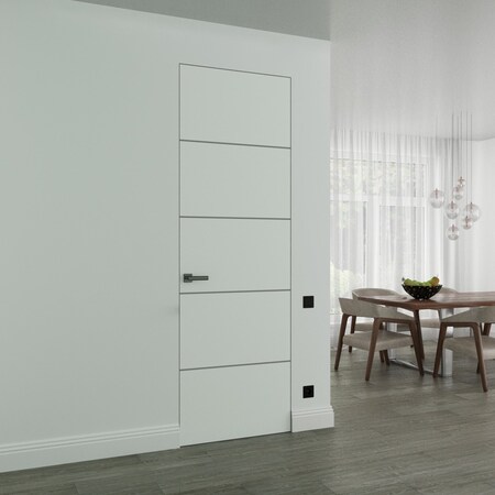 Sartodoors Hidden Door, Planum 0020 White Silk Concealed Metal Frame 42" x 96" Right-hand Inswing PLANUM0020MF-WS-42x96-RH-I
