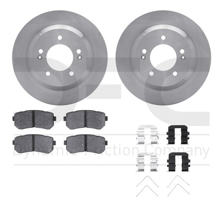 Dynamic Friction Co DFC Brake Rotor with 5000 Brake Pads and Hardware Kit 6512-03453